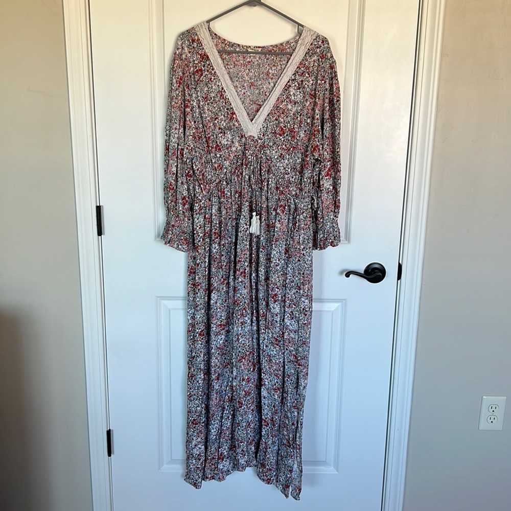 Sky and Sand Floral Dress.